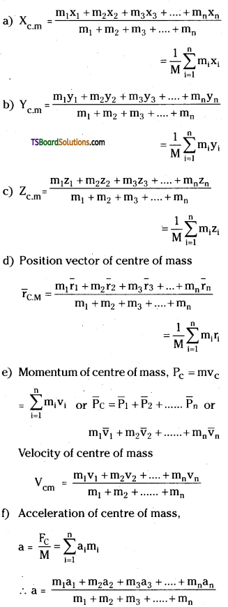 TS Inter 1st Year Physics Notes Chapter 7 Systems of Particles and Rotational Motion 3