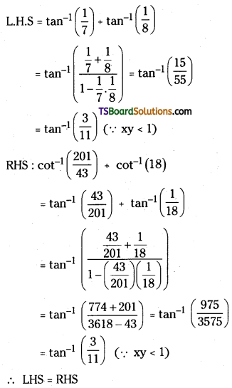 TS Inter First Year Maths 1A Inverse Trigonometric Functions Important Questions 23