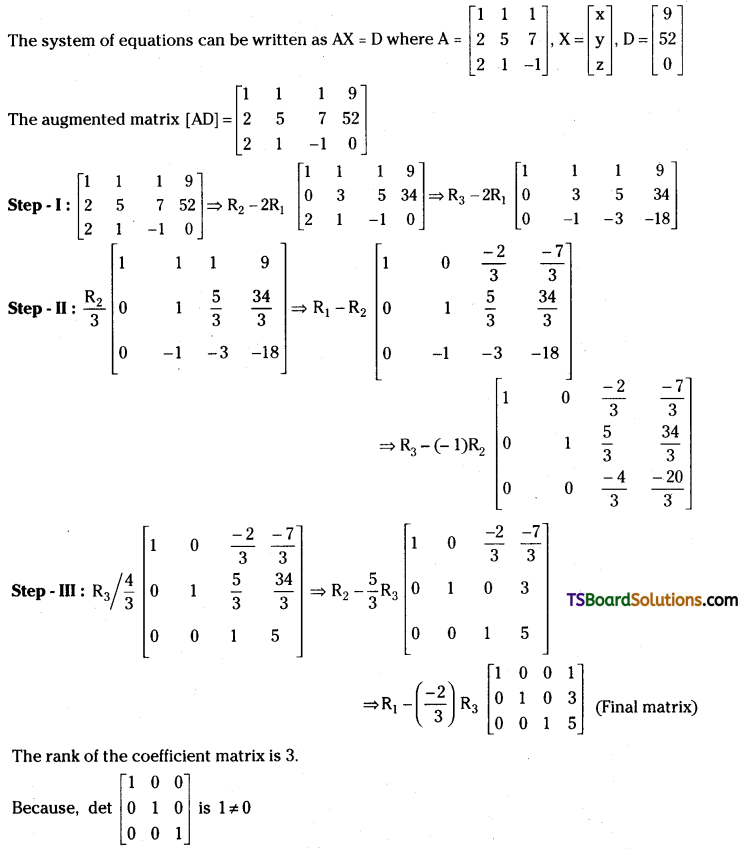 TS Inter First Year Maths 1A Matrices Important Questions Long Answer Type 14