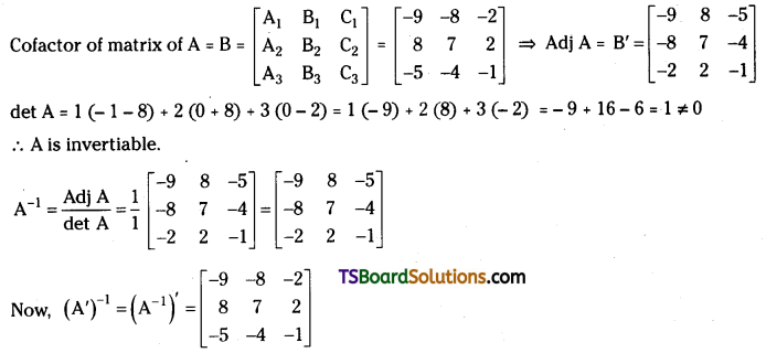 TS Inter First Year Maths 1A Matrices Important Questions Short Answer Type 19