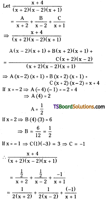TS Inter Second Year Maths 2A Partial Fractions Important Questions 1
