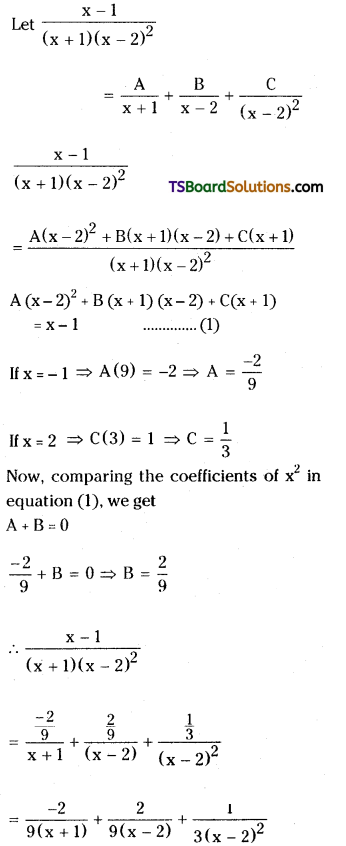 TS Inter Second Year Maths 2A Partial Fractions Important Questions 9