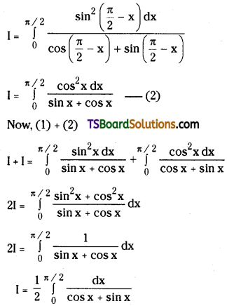TS Inter Second Year Maths 2B Definite Integrals Important Questions Long Answer Type L1 Q5.1