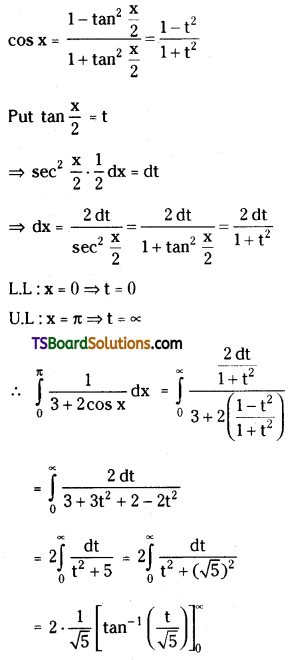 TS Inter Second Year Maths 2B Definite Integrals Important Questions Short Answer Type L1 Q3