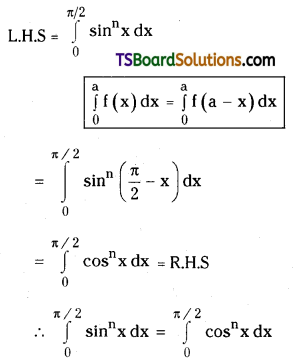 TS Inter Second Year Maths 2B Definite Integrals Important Questions Very Short Answer Type L3 Q22