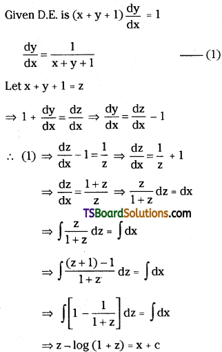 TS Inter Second Year Maths 2B Differential Equations Important Questions Short Answer Type L1 Q10