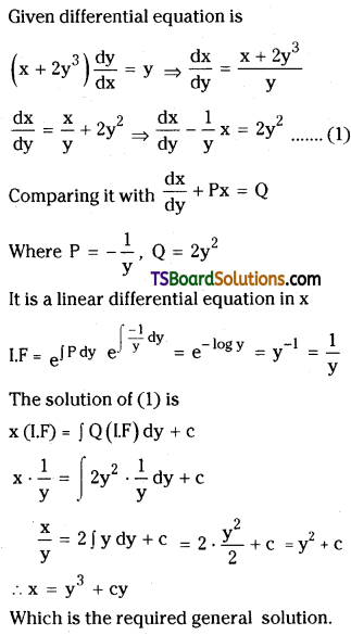 TS Inter Second Year Maths 2B Differential Equations Important Questions Short Answer Type L1 Q36
