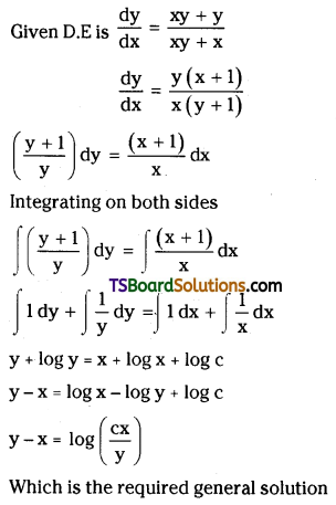 TS Inter Second Year Maths 2B Differential Equations Important Questions Short Answer Type L2 Q3